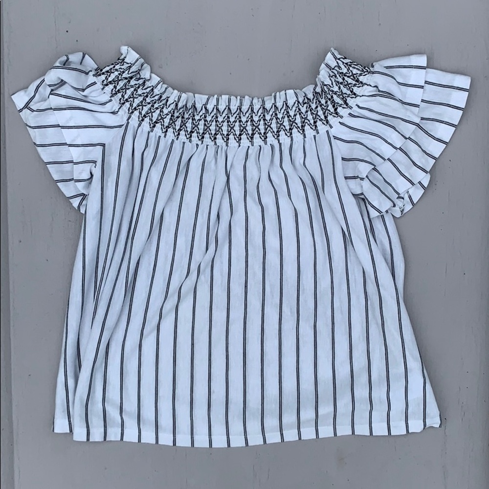 Off the shoulder striped top